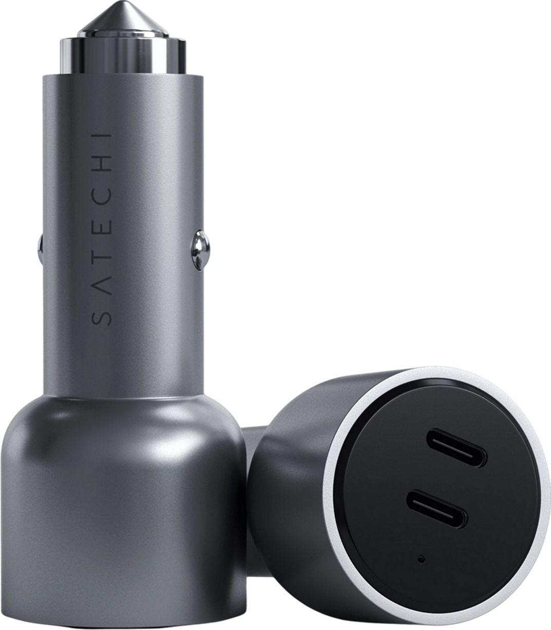 Автомобильное зарядное устройство Satechi 40W Dual USB-C PD Car Charger Space Gray